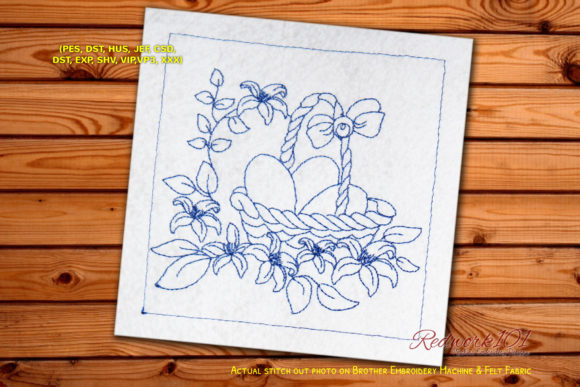 Handled Easter Basket Embroidery Design
